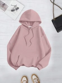 INAWLY Áo hoodie rút dây màu trơn thường ngày dành cho nữ, tốt nghiệp mùa thu/đông, trở lại trường, tốt nghiệp, giáo viên dành cho nữ, áo chui đầu trở lại trường, áo nỉ thu - Nhiều màu - Xem 5