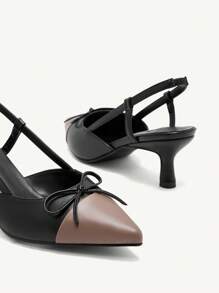 CUCCOO CHICEST أحذية كعب بلوك أنيقة بكعب متوسط وأصابع مدببة باللون البني والأسود، شكل أنيق، مناسبة للمكتب، حفلات الشاي المسائية الرومانسية، أحدث وصول لموسم الربيع/الصيف وعيد الحب