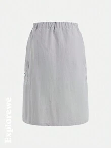 SHEIN Teen Girls Mountain Graphic Print Contrast Color Raglan Sleeve Top And Mini Skirt Casual 2 Pieces Set - Beige - View 6