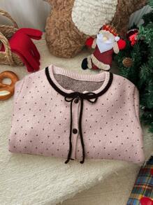 DAZY Women's Casual Polka Dot Knitted Pullover, Minimalist And Fashionable For Daily Wear,Fall Women Clothes Women Sweater - Pink - View 5