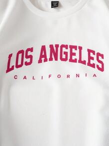 Comfortcana 2pcs/Set Plus Size Women Sweatshirt And Pants Tracksuit Set - Pink - View 3