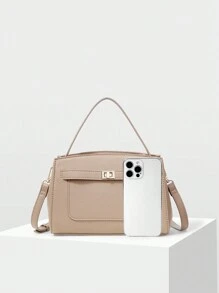 MOTF PREMIUM 女士时尚简约手提包，适合工作，女士优雅、奢华包 - 杏色 - 查看 4