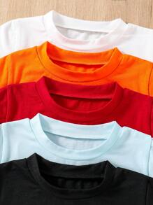 Young Boys Series Fashion Graphic Print Comfortable Casual Home Round Neck All-Match T-Shirt For Summer For Valentine's Day