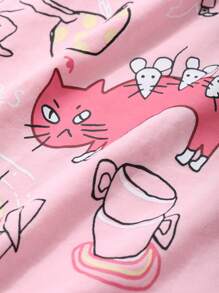 DAZY 少女圆领短袖印花休闲T恤，适合夏季穿着，也适合返校季和复活节穿着。 - 粉色 - 查看 7