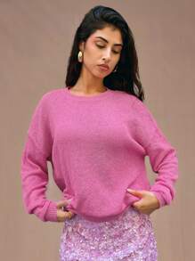 Forever 21 &F21 Valentine's Day Women's Pink Knit Top - Pink - View 3