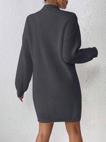 Calvaya Women's Stand Collar Long Sleeve Casual Short Dress, Fashionable & Versatile