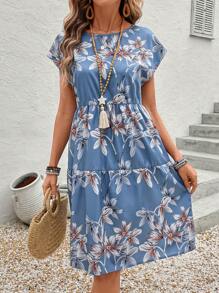 EMERY ROSE Váy ngắn tay cánh dơi họa tiết hoa giản dị dành cho nữ - Nhiều màu - Xem 6