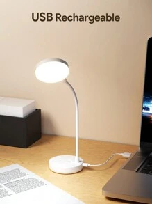 Teckwe Table Lamp,Round-Shaped LED Desk Lamp,Dimmable Office Lamp,3-Color Adjustable For Bedroom Office College Dorm Usb Powered Table Lamp (Not Rechargeable)