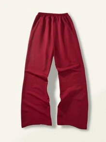 SHEIN 1 pieza Pantalón de chándal con 4 rayas rojas de estilo deportivo para adolescentes, nuevo diseño