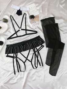 Fantasy Costume Conjunto de 5 piezas de lencería sexy de talla grande con temática de juego de y estilo vintage