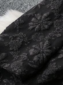 SHEIN LUNE Plus Size Square Neck Textured Knit Pearl Decor Elegant Long Sleeve Dress Fall Cloth For Women