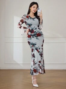 Modelyn 女士紧身性感鱼尾下摆长裙 长款晚礼服 - 彩色 - 查看 6