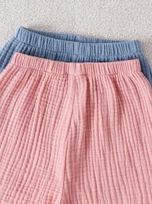 SHEIN 4pcs/Set Young Boy Casual Comfortable Pink & Blue Shirt And Shorts Outfit Sets, Siblings Matching Sets, Suitable For Kids Outfits, Back To School, Birthday Parties, Evening Events, Performances, Weddings, Baptisms, School Commencements. Suitable For Daily Wear, School, Travel, Sports, Styles, Spring, Summer