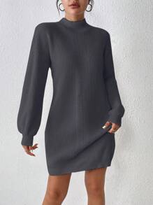Calvaya Women's Stand Collar Long Sleeve Casual Short Dress, Fashionable & Versatile