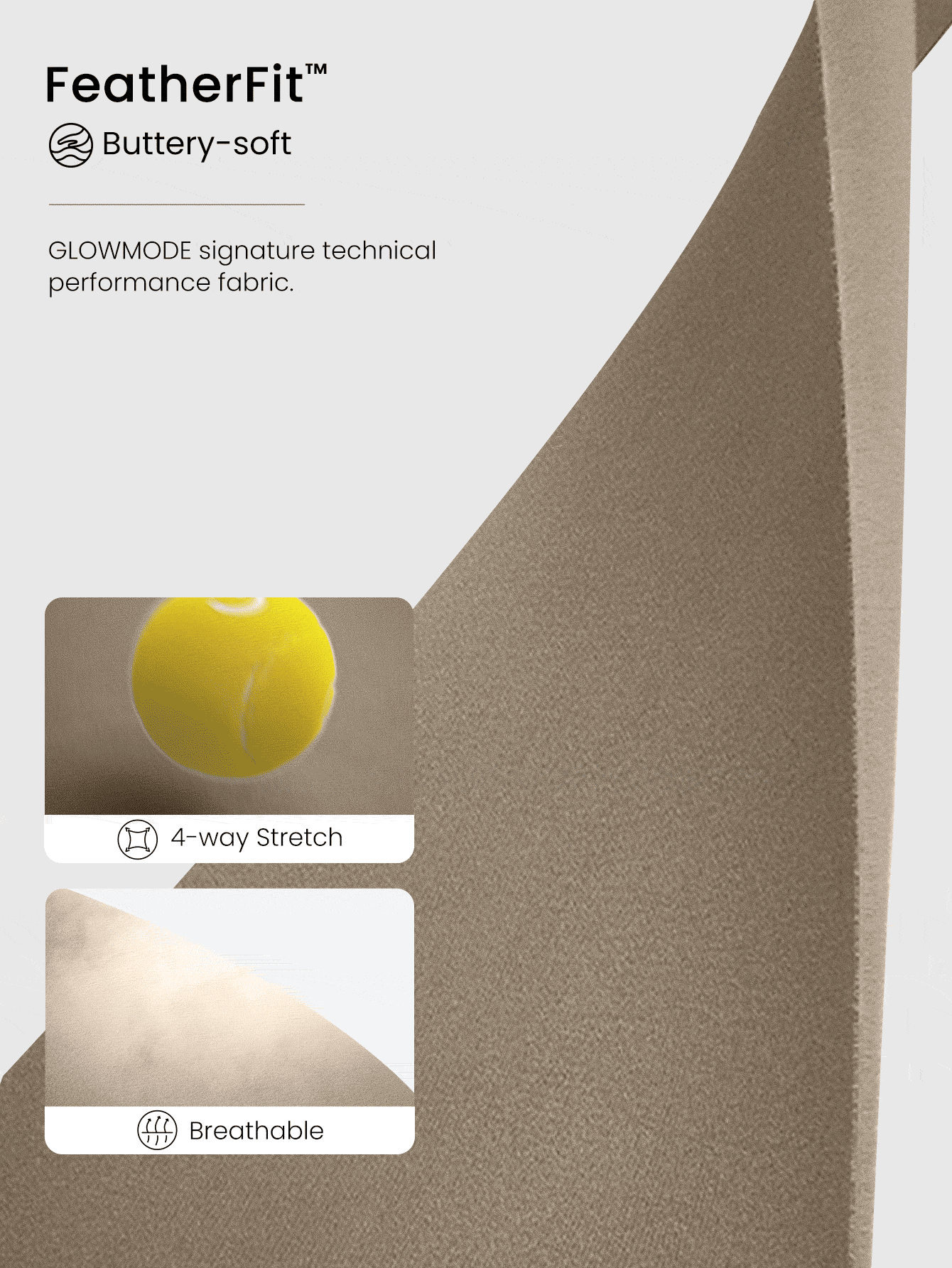 GLOWMODE Leggings a zampa d'elefante FeatherFit™ da 28" con biancheria intima incorporata, ideali per lo yoga a basso impatto e uso quotidiano - Cammello - Visualizzare 6
