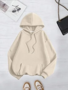 INAWLY Áo hoodie rút dây màu trơn thường ngày dành cho nữ, tốt nghiệp mùa thu/đông, trở lại trường, tốt nghiệp, giáo viên dành cho nữ, áo chui đầu trở lại trường, áo nỉ thu - Nhiều màu - Xem 6