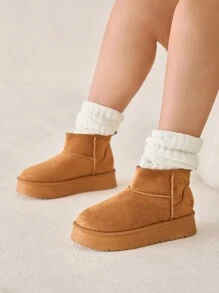 CUCCOO CURVES Plus Size & Width Thick Sole Fashion Warm Snow Boots, Autumn/Winter