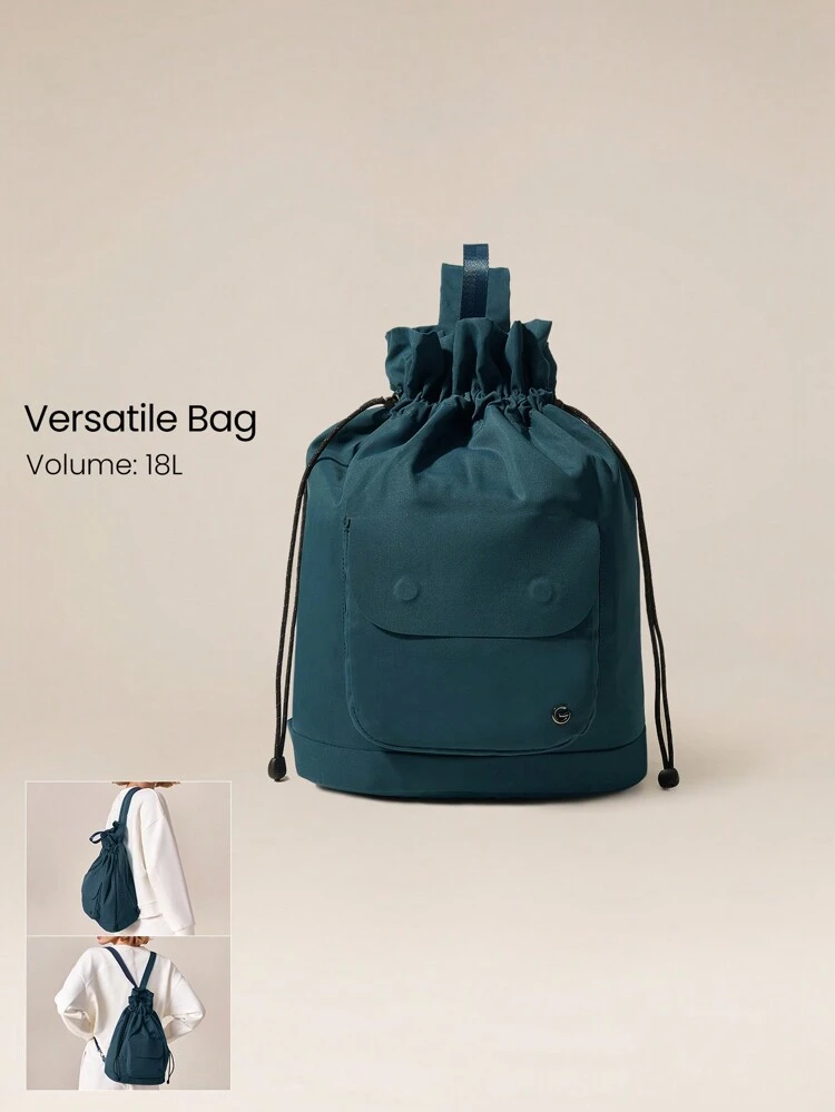18L Easy Carry Multi-Style Crossbody Backpack Drawstring Shoulder Bag With Adjustable Straps Daily Casual