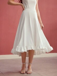 MOTF PREMIUM RUFFLE HEM DRAPED SKIRT