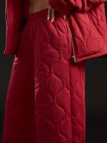 SUMWON WOMEN Quilted Wide Leg Sweatpants Loungewear Winter Cozy Warm Padded Pants Comfy Lounge Bottoms Thick Fleece Lined Casual Athletic Wear Insulated