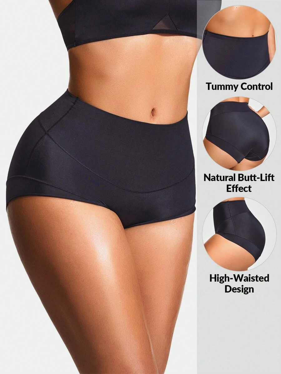 SHEIN Shape Women Solid Color Casual Shaping Shorts