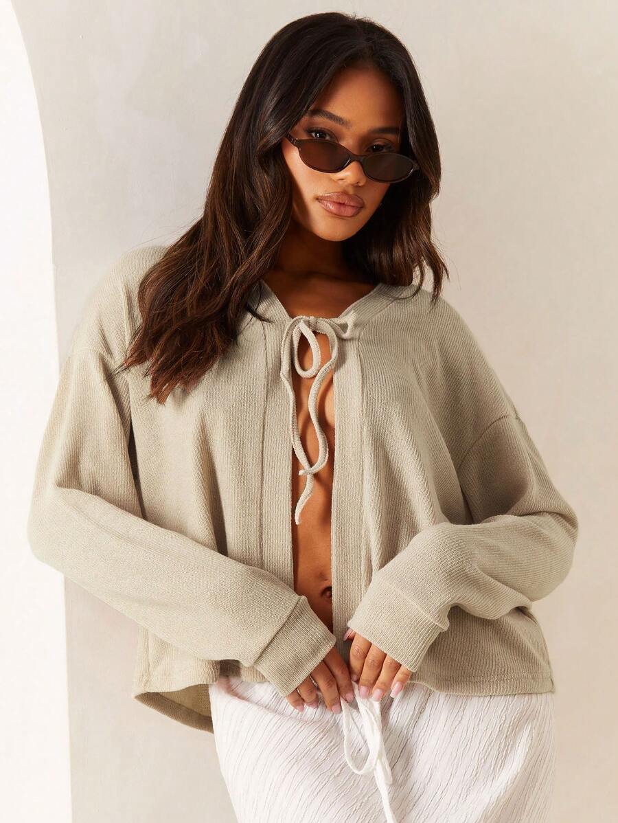 Athîral 女士秋季休闲纯色系带上衣