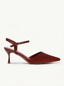 CUCCOO CHICEST Giày cao gót mũi nhọn màu trơn dành cho nữ, thanh lịch khi mặc đi làm, dự tiệc và dạ hội, màu nâu và sô cô la cho ngày lễ tình nhân - màu nâu - Xem 3