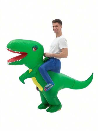 1 件 190 厘米/150 厘米/120 厘米绿色恐龙设计派对布，恐龙装扮套装，适合角色扮演、生日礼物、派对装扮、派对礼品、节日礼物