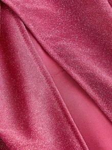 SHEIN MOD Elegant Glitter Ruched Hem Slit Bodycon Dress