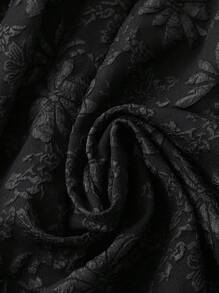 SHEIN LUNE Plus Size Square Neck Textured Knit Pearl Decor Elegant Long Sleeve Dress Fall Cloth For Women