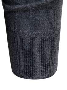 Manfinity Mode Men's Striped Long Sleeve Zipper Half Placket Casual Knitted Sweater, Autumn/Winter