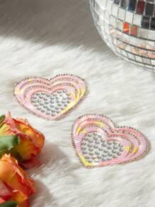 Cubrepezones con corazón con adorno de rhinestones para el Día de San Valentín