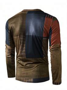 Manfinity Homme Mature Casual POLO Colorful Digital Print Shirt