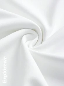 SHEIN T-shirt de sport à manches courtes pour jeune fille avec imprimé graphique blanc pour une utilisation extérieure