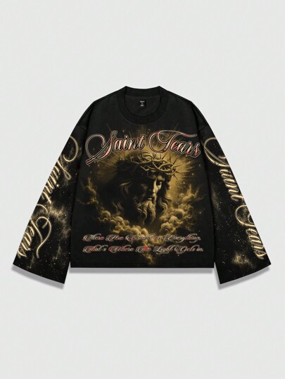 Street Life T-shirt pull à imprimé graphique pour hommes, style streetwear, convient pour le printemps, l'été et l'automne, style années 2000