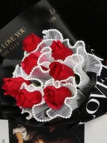 1/2roll Flower Wrapping Mesh Paper Valentine's Day Florist Supplies Wedding Birthday, Wrinkled Wavy Flower Wrapping Paper For Weddings, And Valentine's Day, Wrapping Paper, Tissue Paper, Flower Bouquet Supplies, Gift Wrapping Paper, Flower Wrapping Paper,