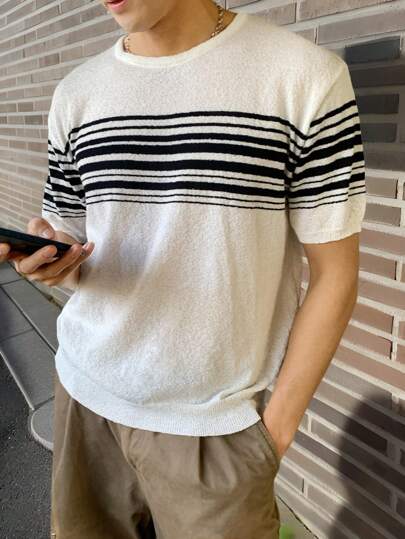 Manfinity CasualKnits Jersey de punto para hombre, sencillo y de moda, uso casual para todos los días