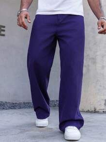 Manfinity Homme Heren Eenvoudige Mode Casual Denim Jeans, Dagelijkse Kleding