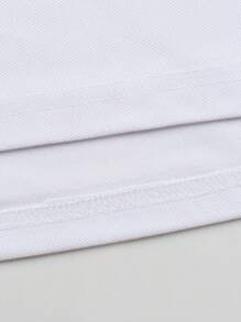 Manfinity Homme Men's Letter Graphic Long Sleeve Polo Shirt, Casual Everyday Wear, For Golf