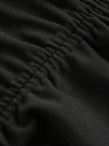 SHEIN MOD ملابس علوية كاجوال للنساء بياقة قابلة للطي وخصر بسحاب، مناسب للمواعيد والمهرجانات والحفلات والأساسيات والمكتب والأسلوب المتميز، مناسب لرأس السنة والنساء Y2K والكاجوال الأعمال والجوث والعطلات والنساء الأعمال الكاجوال والملابس الغربية للنساء والملابس المكتبية للنساء وملابس عيد الحب - أبيض وأسود - مشاهدة 7