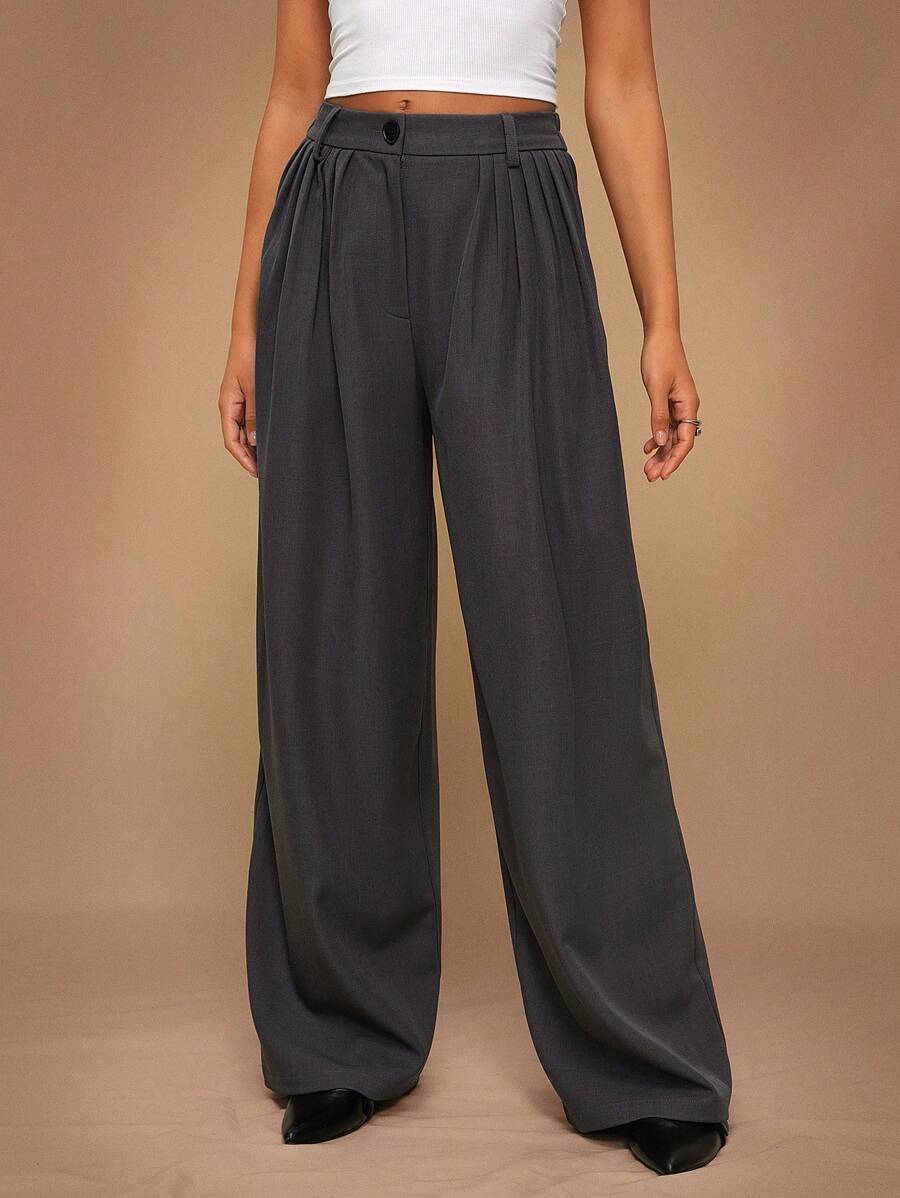 Forever 21 女士纯色纽扣前口袋简约风格休闲裤,适合日常穿着 - 彩色 - 查看 1