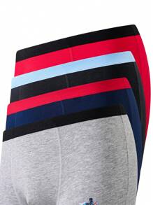 8 件/包青少年男童棉质足球印花舒适平角内裤 - 彩色 - 查看 4