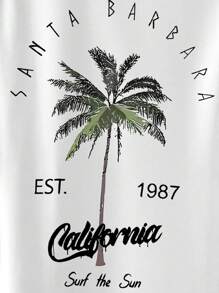 INAWLY 女士植物印花休闲短款圆领迷你连衣裙 - 白色 - 查看 3