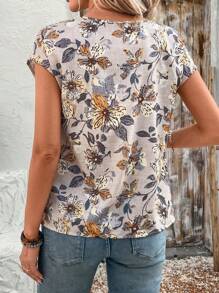 EMERY ROSE Women's Casual Floral Allover Print Shirt For Vacation - Multicolor - View 2