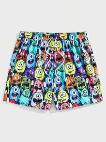 Manfinity VCAY Pantalones cortos casuales holgados de tela tejida para hombres de tallas grandes