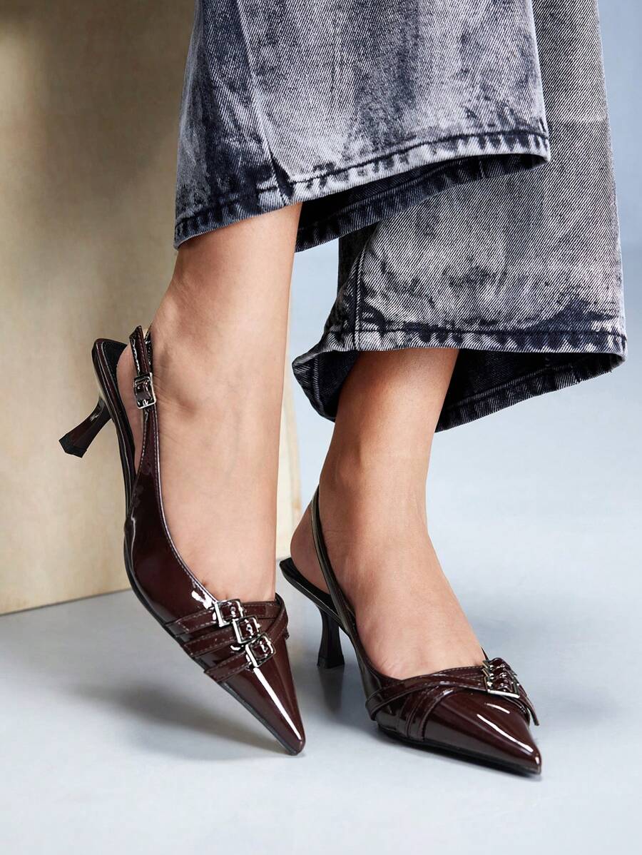 Cuccoo CUCCOO GRLICON Pointed Toe Leopard Print Ankle Strap High Heel Sandals, Fashionable Women Stilettos Spring Shoes Spring Break Easter Prom Heels