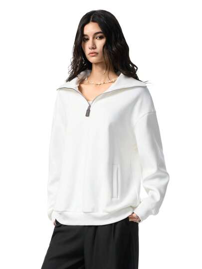 LYSMO Ramadan Women Thickened Stand Collar Sweatshirt, Minimalist Fashion Casual Daily Wear