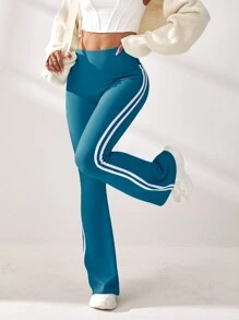 Core Rhythm Pantaloni sportivi donna a vita alta semplice, a patchwork di colore solido, a vita alta, con vita ampia