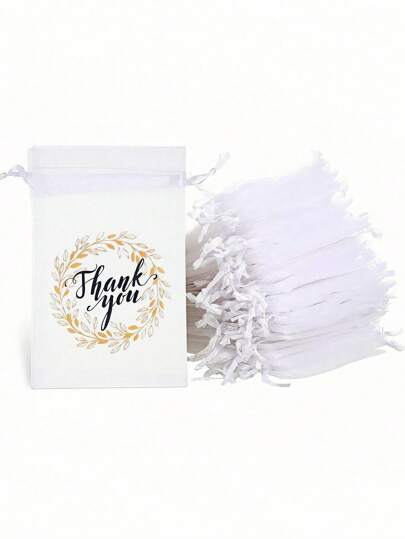 SHEIN 40个4x6英寸珠宝礼品袋，抽绳网眼礼品袋（适用于婚礼派对生日），感谢包装，欧根纱纱布袋（用于糖果香皂化妆品储存），小号透明散装礼品袋，香囊袋（适用于珠宝回礼，新娘送礼会和婴儿送礼会）