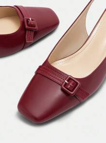 CUCCOO BIZCHIC Women's Fashion Party High Heel Shoes, Minimalist & Practical Multi-Purpose Spring Break Easter - Bordeaux - View 7